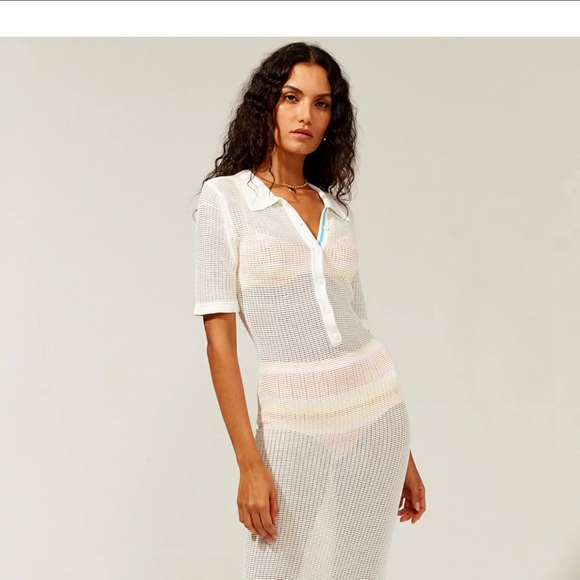 Solid and striped mesh cover up dress - perfect condition - Picture 2 of 8